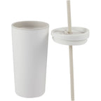 Santino Recycled Tumbler with Spout and Straw Lid, 16 oz - Cream - Detail