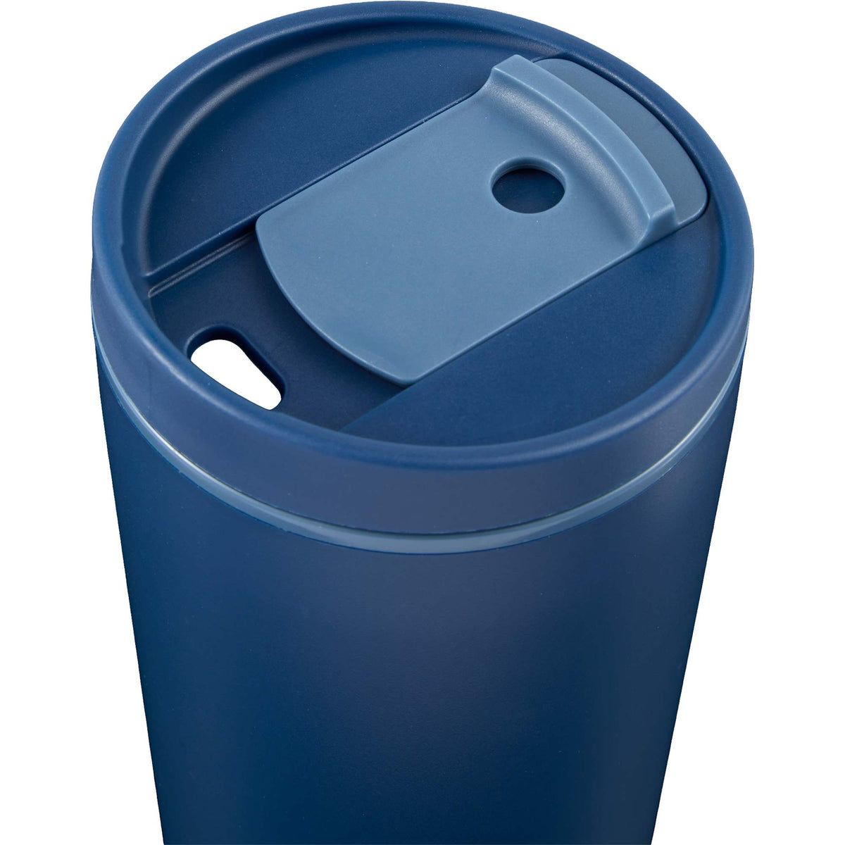 Santino Recycled Tumbler with Spout and Straw Lid, 16 oz - Navy - Detail 4