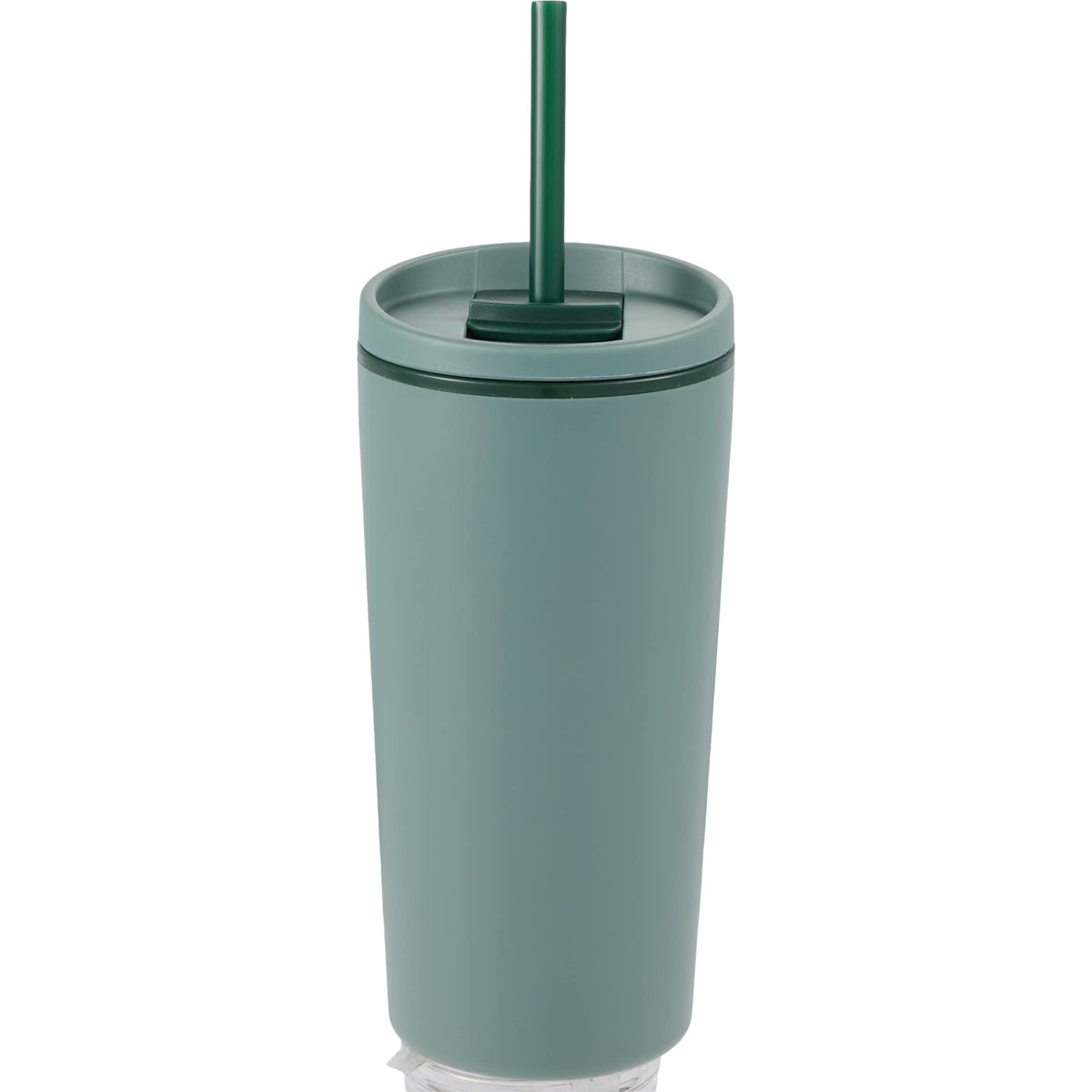Santino Recycled Tumbler with Spout and Straw Lid, 16 oz - Sage - Back
