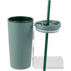 Santino Recycled Tumbler with Spout and Straw Lid, 16 oz - Sage - Detail
