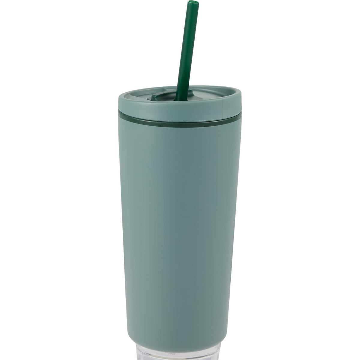 Santino Recycled Tumbler with Spout and Straw Lid, 16 oz - Sage - Right Angle