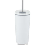 Santino Recycled Tumbler with Spout and Straw Lid, 16 oz - White - Back