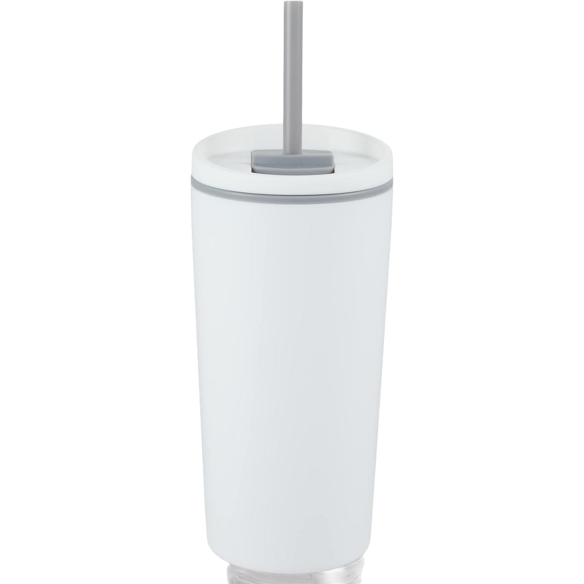 Santino Recycled Tumbler with Spout and Straw Lid, 16 oz - White - Back