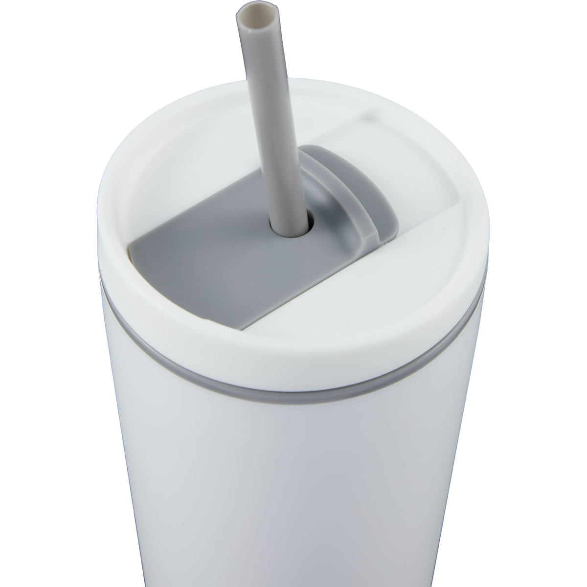 Santino Recycled Tumbler with Spout and Straw Lid, 16 oz - White - Detail 2