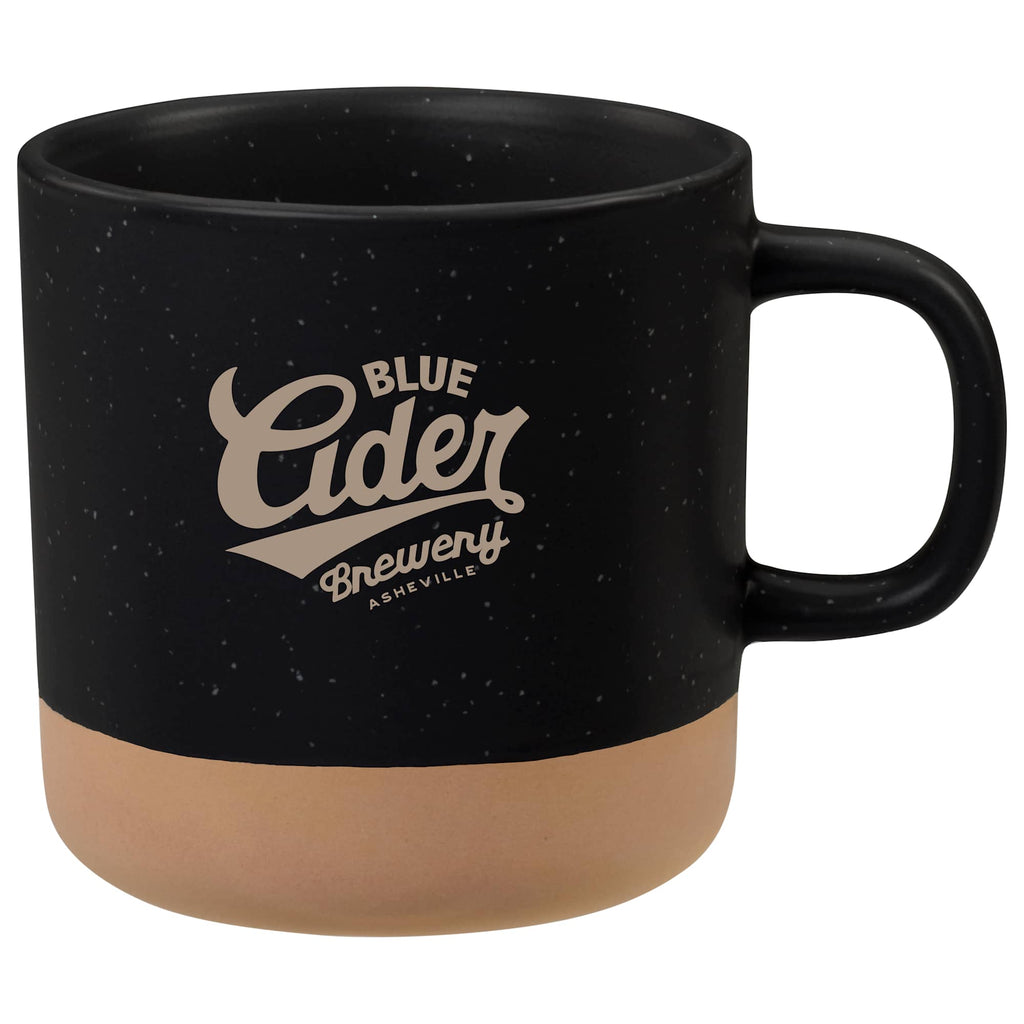Santos Artisanal Clay Base Coffee Mug, 12 oz - Black - Front