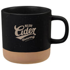 Santos Artisanal Clay Base Coffee Mug, 12 oz Laser Engraving - Black - Front