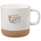 Santos Artisanal Clay Base Coffee Mug, 12 oz Laser Engraving - White - Front