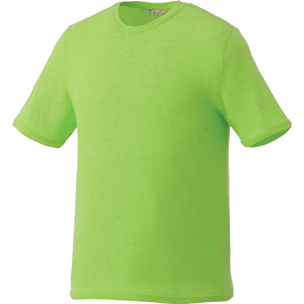 Sarek Crew Neck Tee with Chainstitch Detail for Men Embroidery - Apple Heather - Front Flat