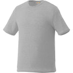 Sarek Crew Neck Tee with Chainstitch Detail for Men Embroidery - Heather Grey - Front Flat