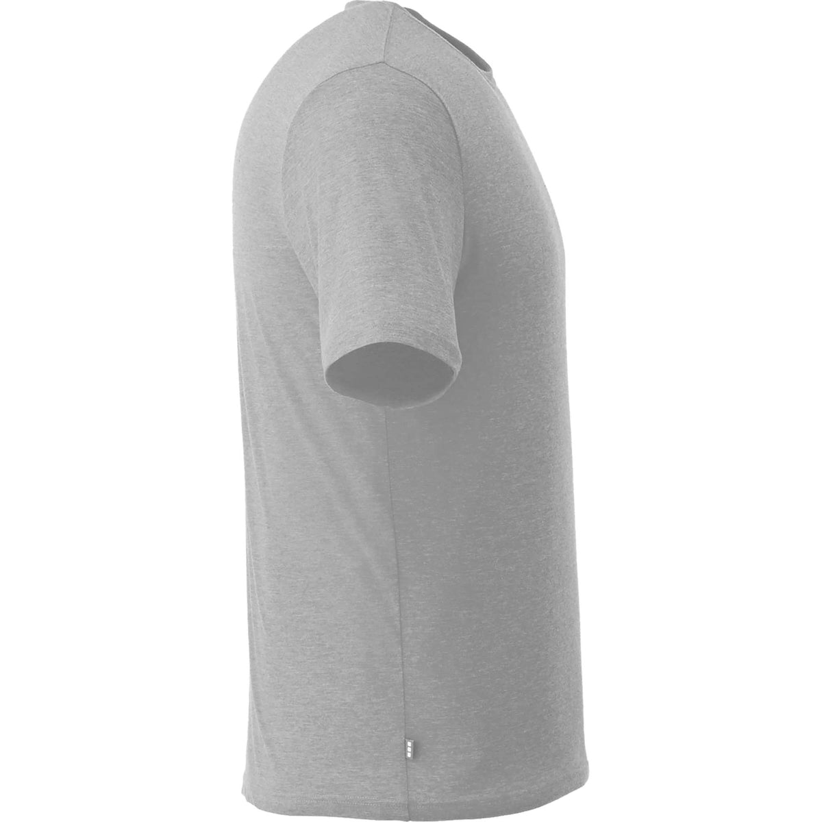 Sarek Crew Neck Tee with Chainstitch Detail for Men Embroidery - Heather Grey - Right Side