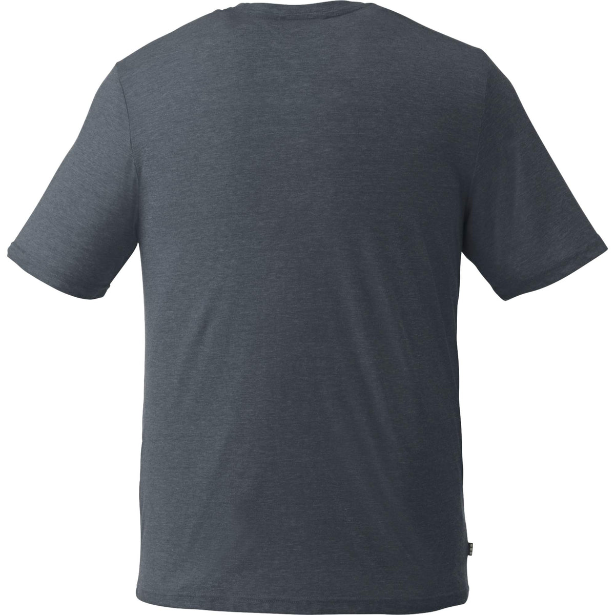 Sarek Crew Neck Tee with Chainstitch Detail for Men Embroidery - Navy Heather - Back Flat