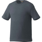 Sarek Crew Neck Tee with Chainstitch Detail for Men Embroidery - Navy Heather - Front Flat