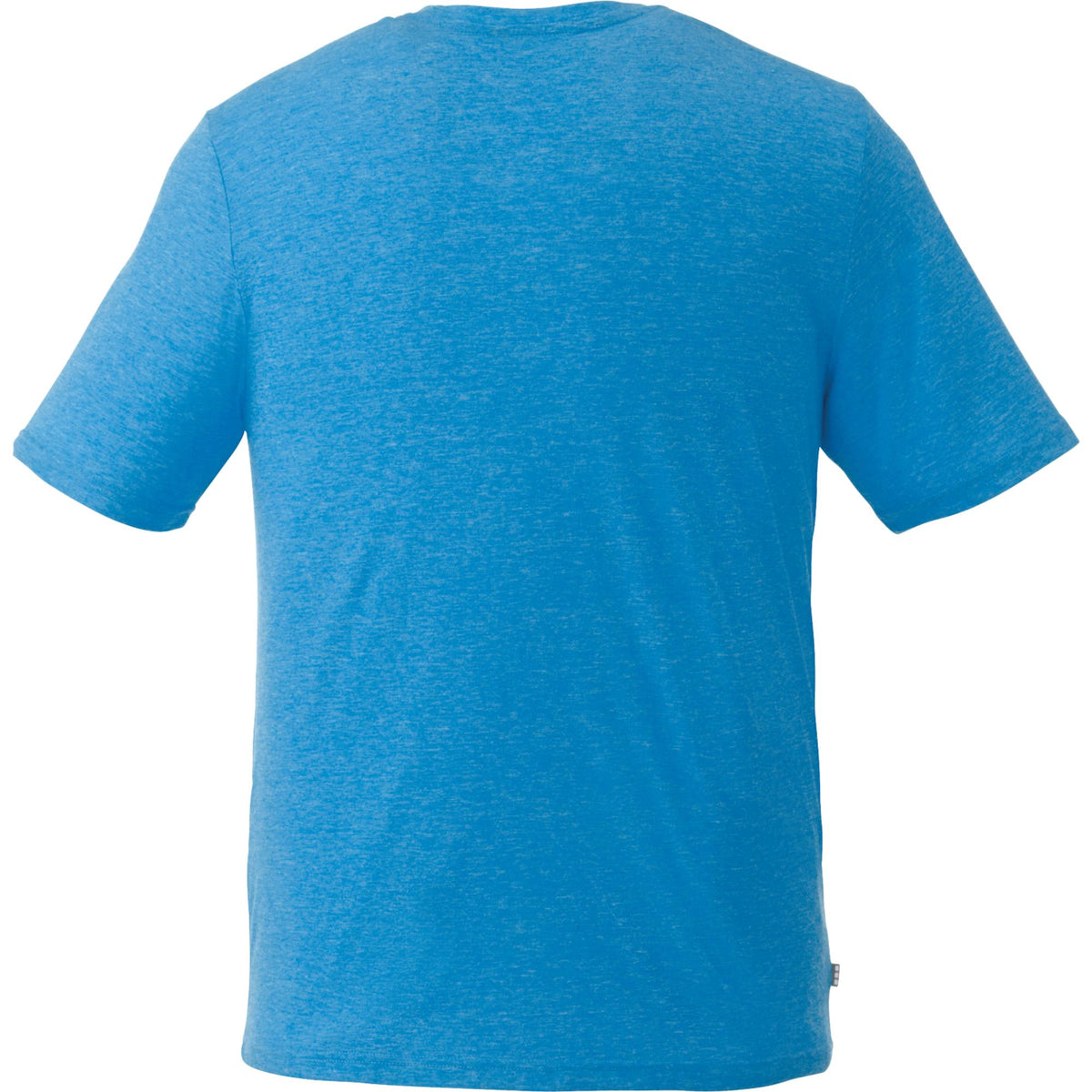 Sarek Crew Neck Tee with Chainstitch Detail for Men Embroidery - Olympic Blue Heather - Back Flat