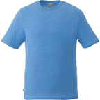 Sarek Crew Neck Tee with Chainstitch Detail for Men Embroidery - Olympic Blue Heather - Front