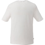 Sarek Crew Neck Tee with Chainstitch Detail for Men Embroidery - White - Back Flat