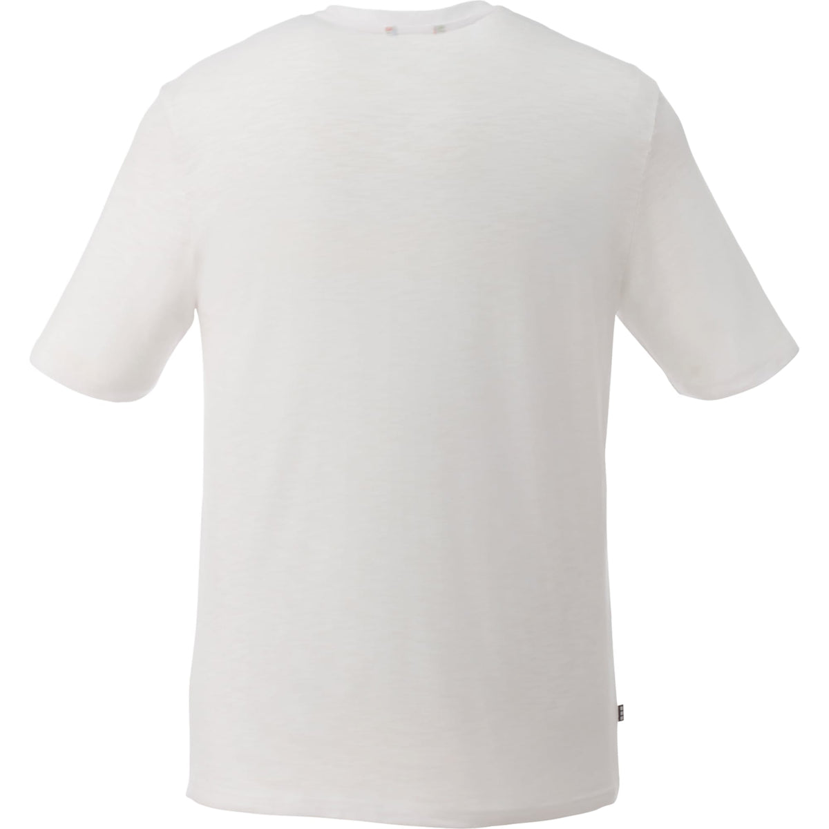 Sarek Crew Neck Tee with Chainstitch Detail for Men Embroidery - White - Back Flat