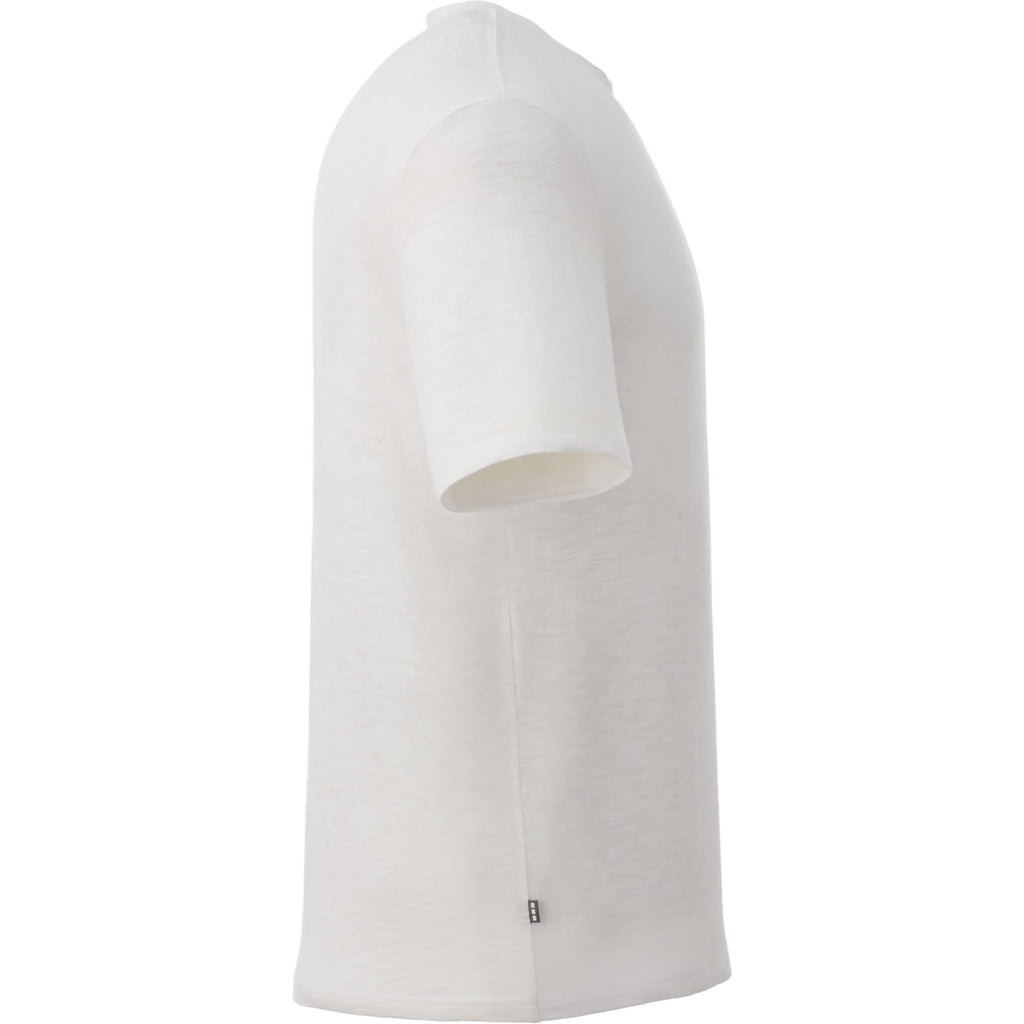 Sarek Crew Neck Tee with Chainstitch Detail for Men Embroidery - White - Right Side
