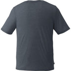Sarek Crew Neck Tee with Chainstitch Detail for Men Sublimation - Navy Heather - Back Flat