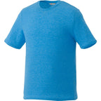 Sarek Crew Neck Tee with Chainstitch Detail for Men Sublimation - Olympic Blue Heather - Front Flat