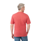 Sarek Crew Neck Tee with Chainstitch Detail for Men Sublimation - Team Red Heather - Back On Model