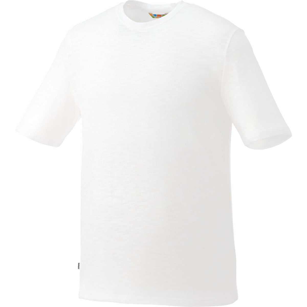 Sarek Crew Neck Tee with Chainstitch Detail for Men Sublimation - White Solid - Front Flat