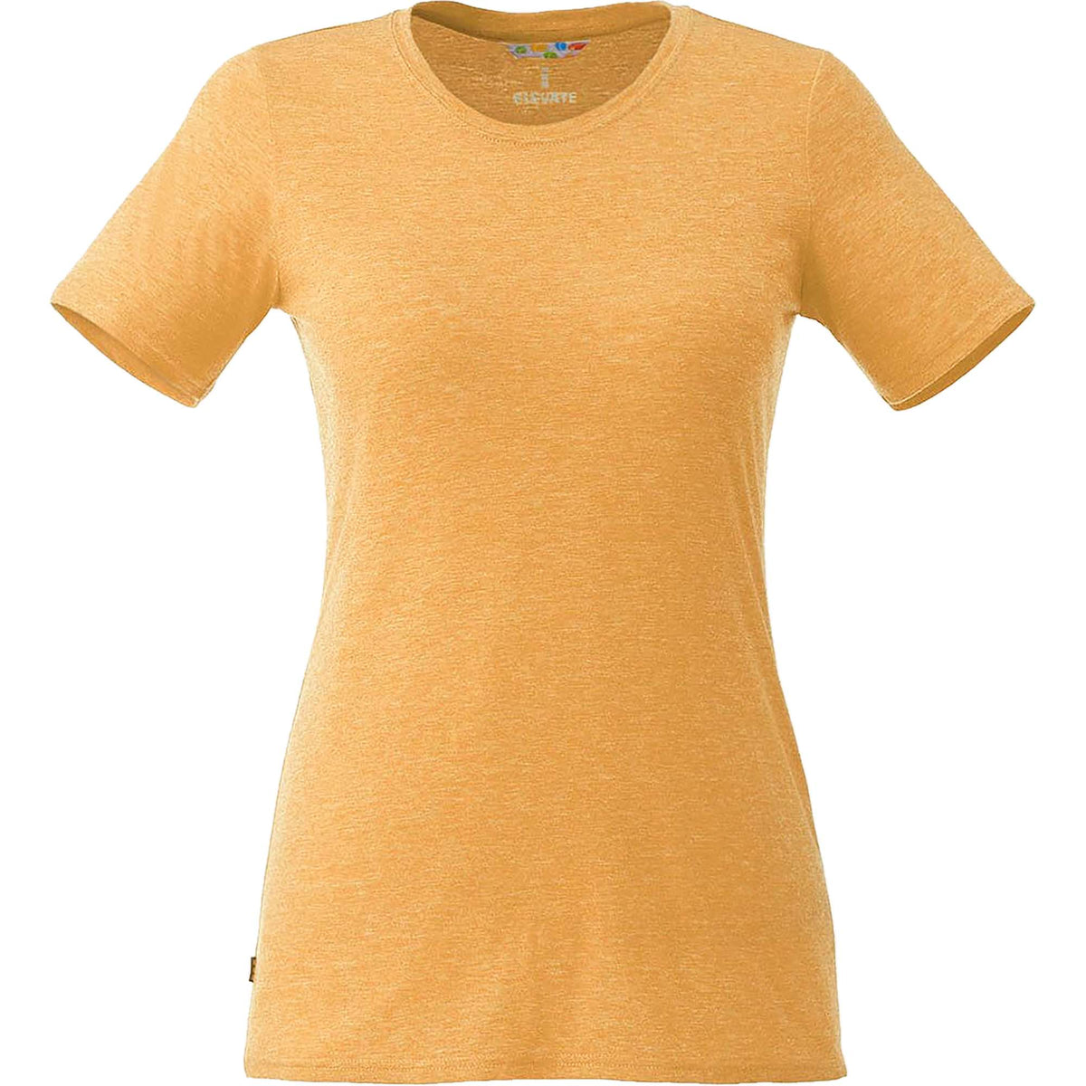 Sarek Crew Neck Tee with Chainstitch Detail for Women Embroidery - Amber Heather - Front