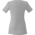 Sarek Crew Neck Tee with Chainstitch Detail for Women Embroidery - Heather Grey - Back Flat