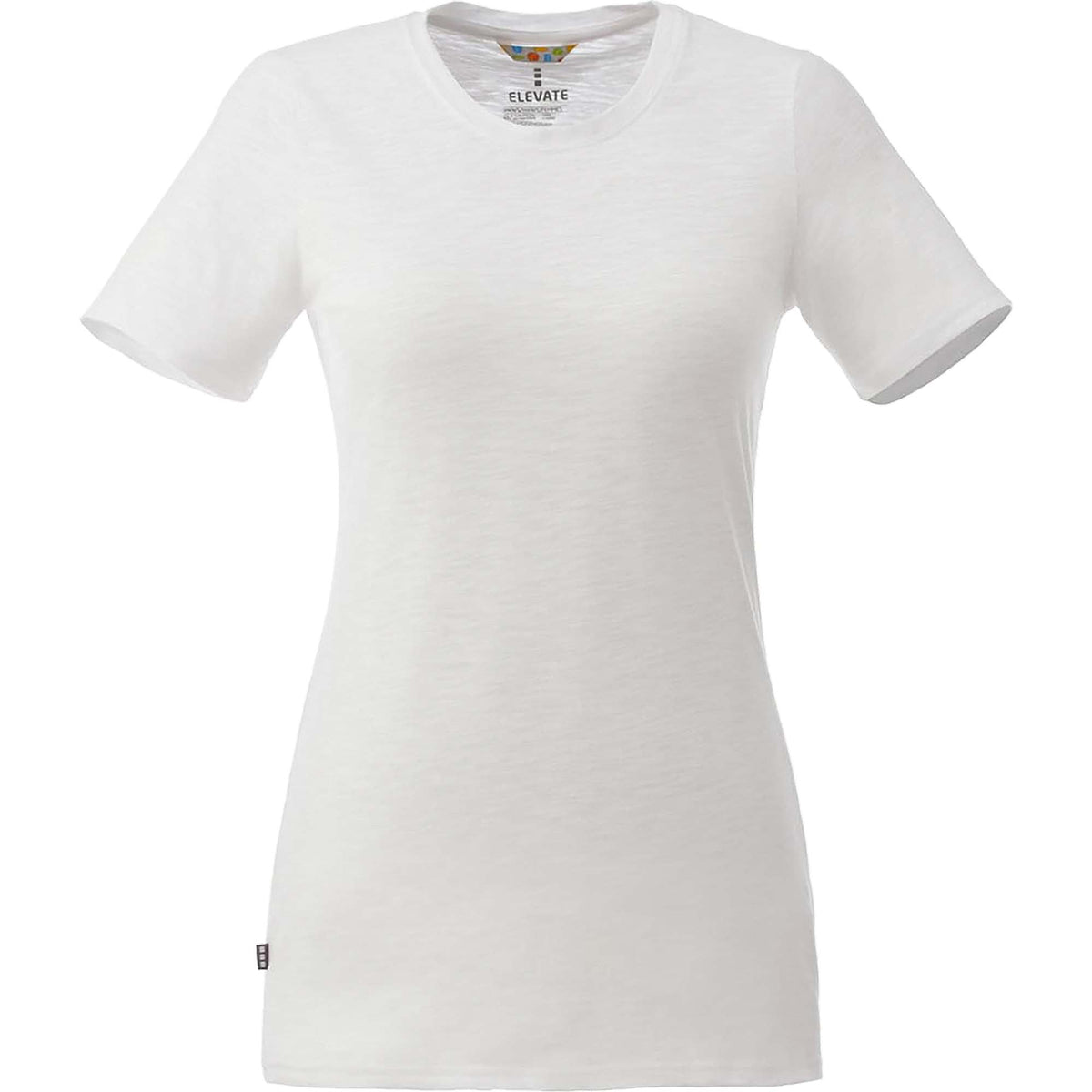 Sarek Crew Neck Tee with Chainstitch Detail for Women Embroidery - White - Front