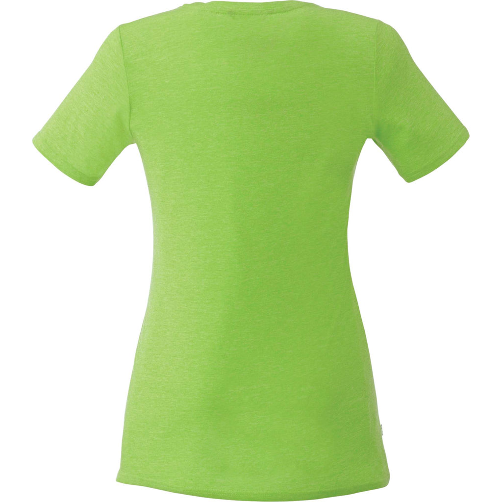 Sarek Crew Neck Tee with Chainstitch Detail for Women Sublimation - Apple Heather - Back Flat