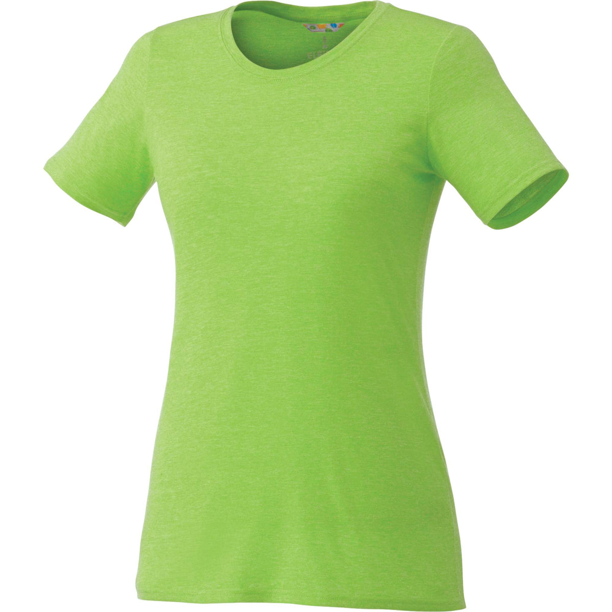 Sarek Crew Neck Tee with Chainstitch Detail for Women Sublimation - Apple Heather - Front Flat