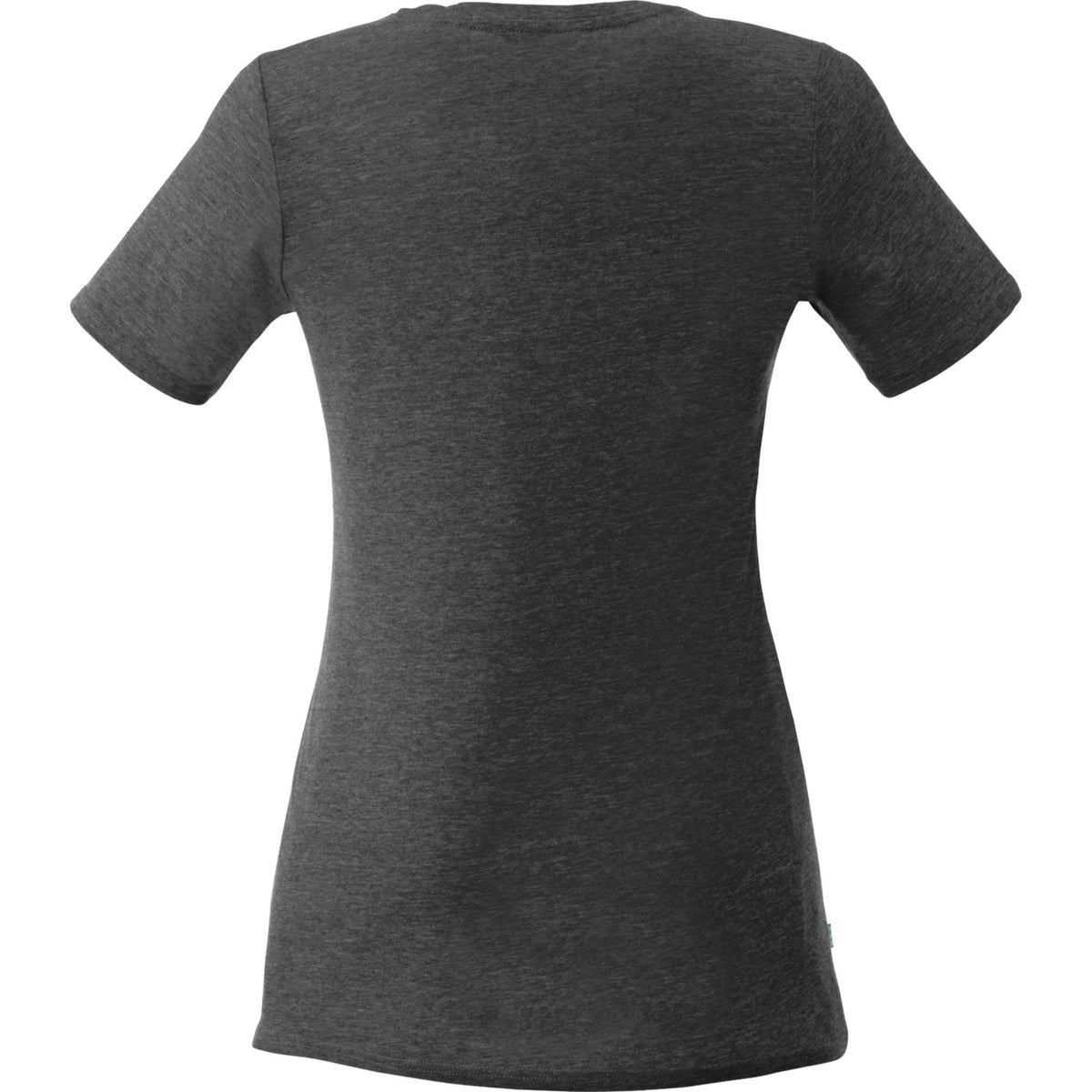 Sarek Crew Neck Tee with Chainstitch Detail for Women Sublimation - Heather Dark Charcoal - Back Flat