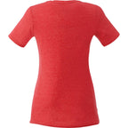Sarek Crew Neck Tee with Chainstitch Detail for Women Sublimation - Team Red Heather - Back Flat