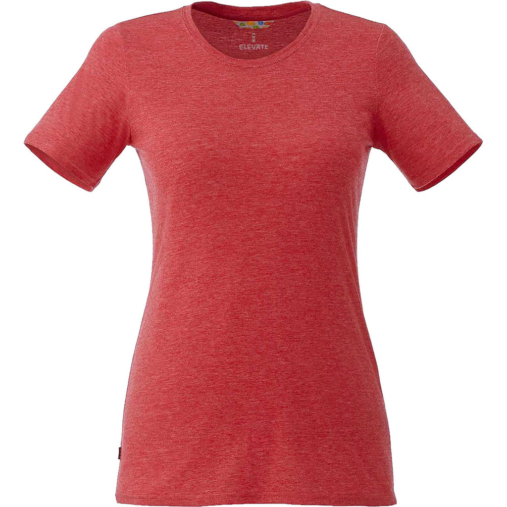 Sarek Crew Neck Tee with Chainstitch Detail for Women Sublimation - Team Red Heather - Front