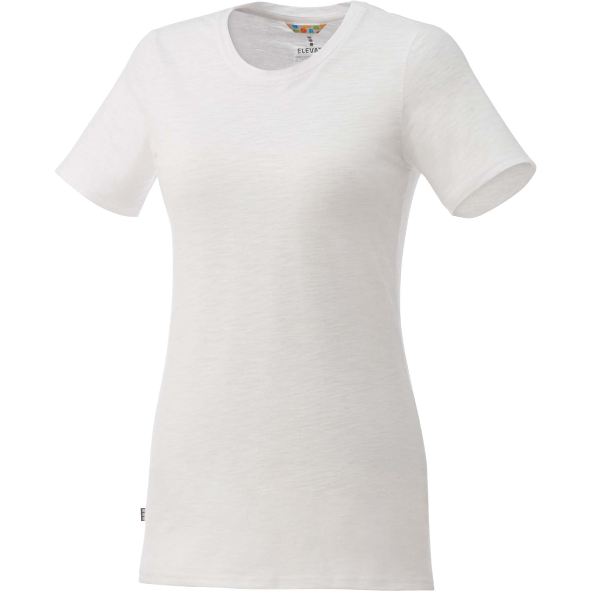 Sarek Crew Neck Tee with Chainstitch Detail for Women Sublimation - White - Front Flat
