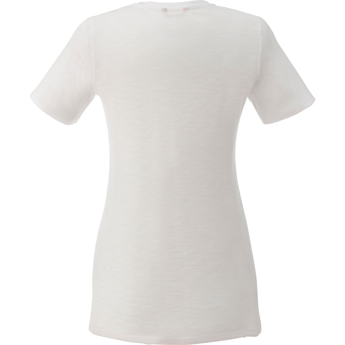 Sarek Crew Neck Tee with Chainstitch Detail for Women Sublimation - White Solid - Back Flat