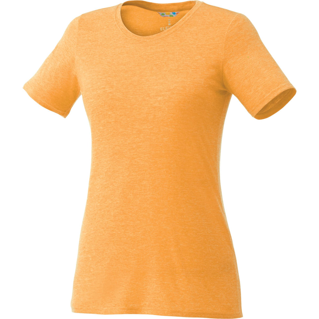 Sarek Crew Neck Tee with Chainstitch Detail for Women Transfer - Amber Heather - Front Flat
