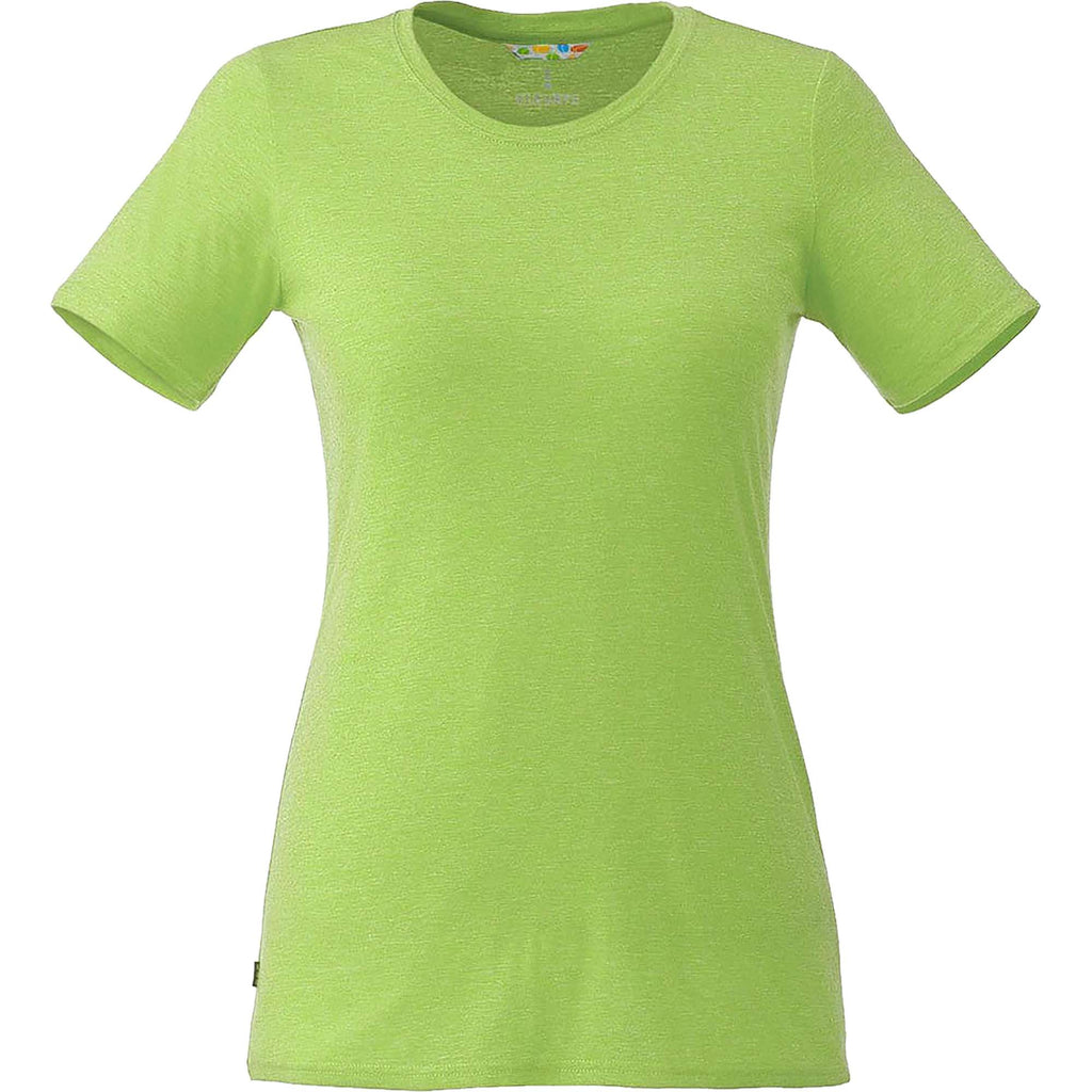 Sarek Crew Neck Tee with Chainstitch Detail for Women Transfer - Apple Heather - Front