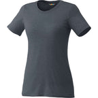 Sarek Crew Neck Tee with Chainstitch Detail for Women Transfer - Navy Heather - Front Flat