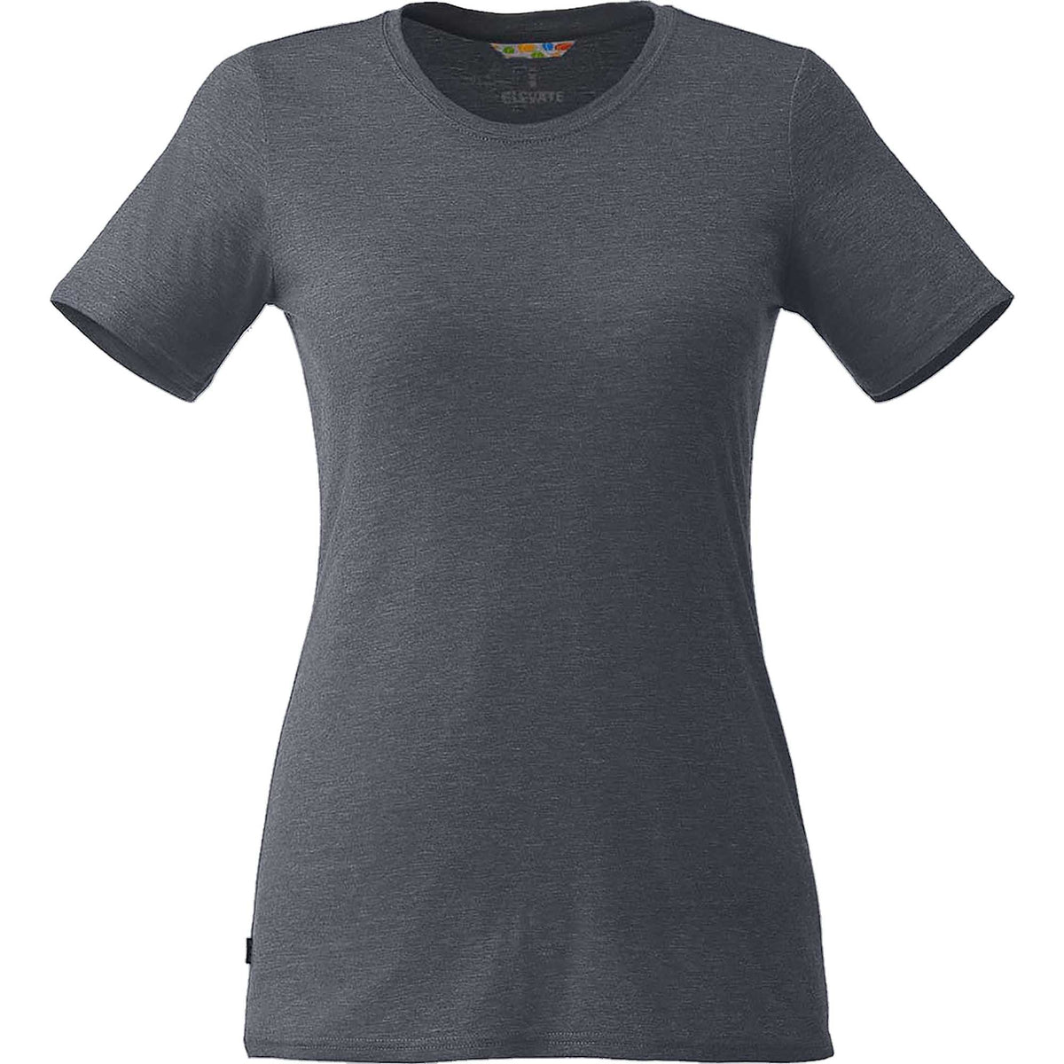 Sarek Crew Neck Tee with Chainstitch Detail for Women Transfer - Navy Heather - Front