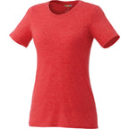 Sarek Crew Neck Tee with Chainstitch Detail for Women Transfer - Team Red Heather - Front Flat