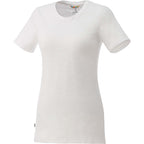 Sarek Crew Neck Tee with Chainstitch Detail for Women Transfer - White - Front Flat