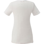 Sarek Crew Neck Tee with Chainstitch Detail for Women Transfer - White Solid - Back Flat