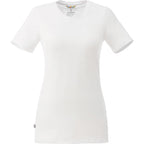 Sarek Crew Neck Tee with Chainstitch Detail for Women Transfer - White Solid - Front