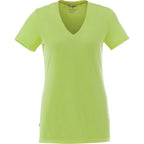 Sarek V-Neck Tee with Chainstitch Detail for Women Transfer - Apple Heather - Back Flat