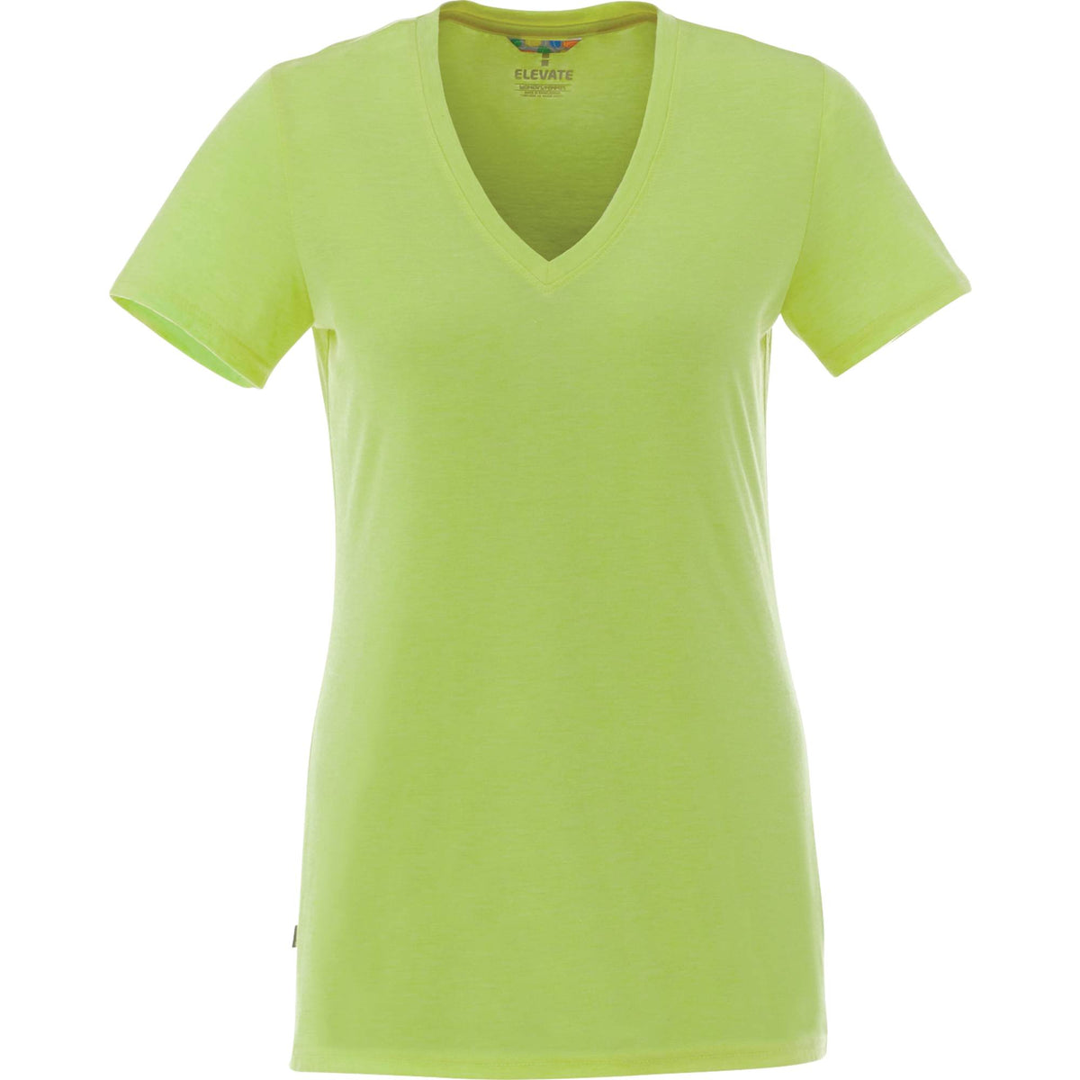 Sarek V-Neck Tee with Chainstitch Detail for Women Transfer - Apple Heather - Back Flat