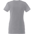 Sarek V-Neck Tee with Chainstitch Detail for Women Transfer - Heather Grey - Back Flat
