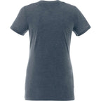 Sarek V-Neck Tee with Chainstitch Detail for Women Transfer - Navy Heather - Back Flat