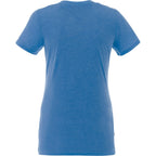 Sarek V-Neck Tee with Chainstitch Detail for Women Transfer - Olympic Blue Heather - Back Flat