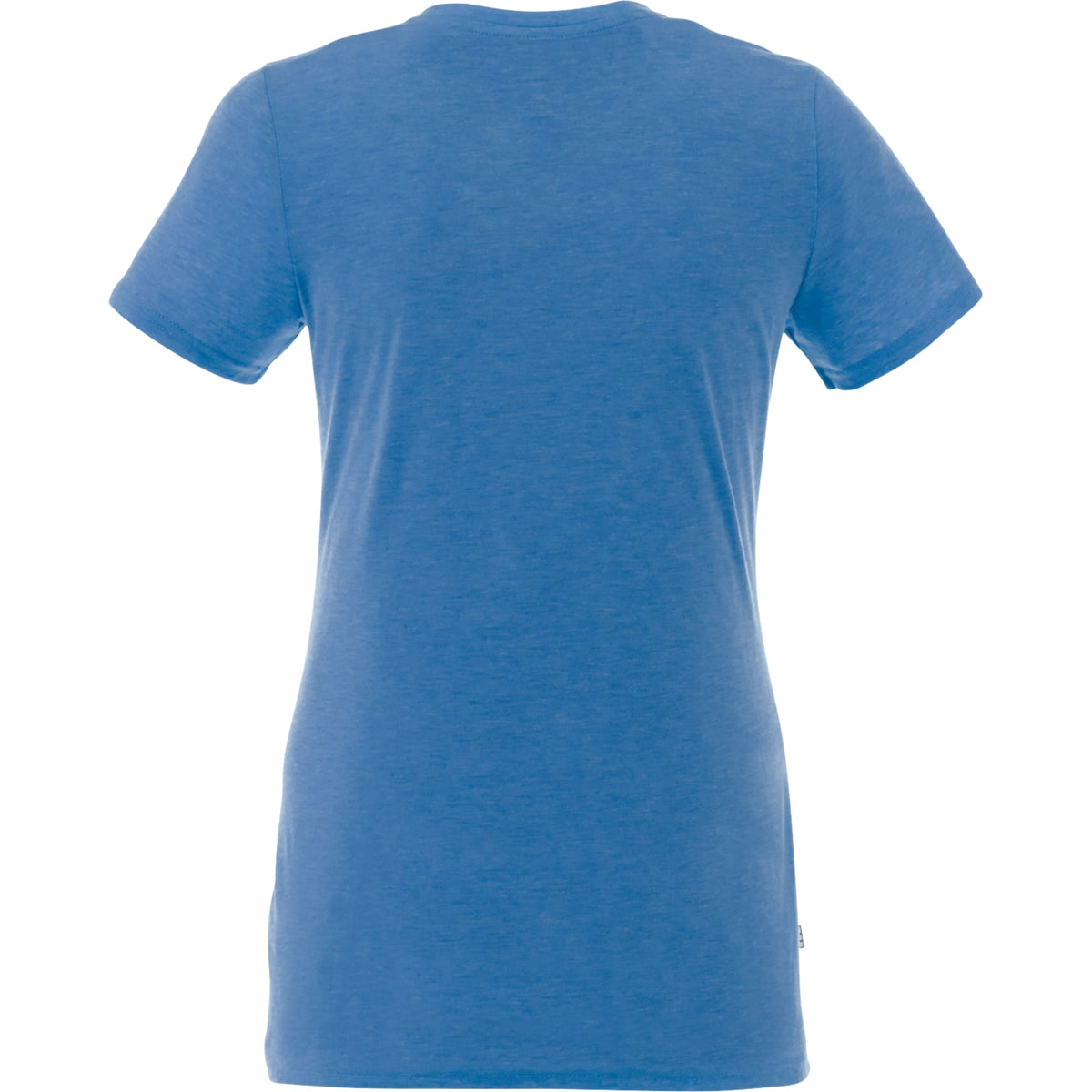 Sarek V-Neck Tee with Chainstitch Detail for Women Transfer - Olympic Blue Heather - Back Flat