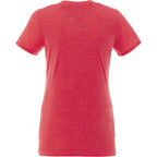 Sarek V-Neck Tee with Chainstitch Detail for Women Transfer - Team Red Heather - Back Flat